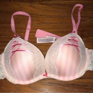 Victorias Secret Push-up bra iconic pink stripe 34B